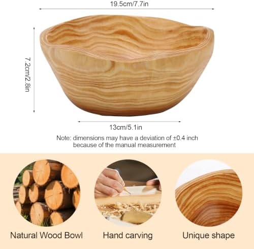 Candle Bowl Compatible with Foton Pearled, Solid Wood Rustic Vessel - Image 2