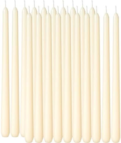 Viyffo Taper Candles, 12 Inch, 20 Pack, Ivory Unscented Smokeless Design by Viyffo