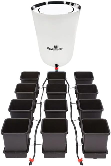 AutoPot 12 Pot System (3.9 Gallon Plastic Pots) (*Includes AIRBASES & AIRDOMES) Self-Watering, Gravity-Fed Hydroponic System (12Pot - 3.9 Gallon - 60 Gallon PRO FlexiTank)