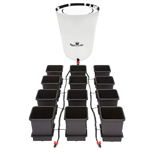 AutoPot 12 Pot System with 3.9 Gallon Plastic Pots and 60 Gallon PRO FlexiTank - Self-Watering, Gravity-Fed Hydroponic Planter System