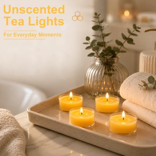 Beeswax Tea Light Candles Bulk 4 Hour Non Toxic Natural Pure Bees Wax - Image 6