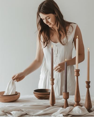 Candlesticks Brown Taper Candles 10.5 inch Dripless Tapered Candles Ideal as Dinner Candles Smokeless and Unscented Long Burning,Set of 12 - Image 3