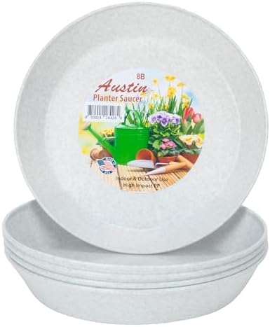 18 Inch (16.3 Inch Base) Case of 5 Plant Saucers | Polypropylene, Heavy Duty Indoor/Outdoor, Drip Pan & Tray, Collects Excess Water, Made in USA