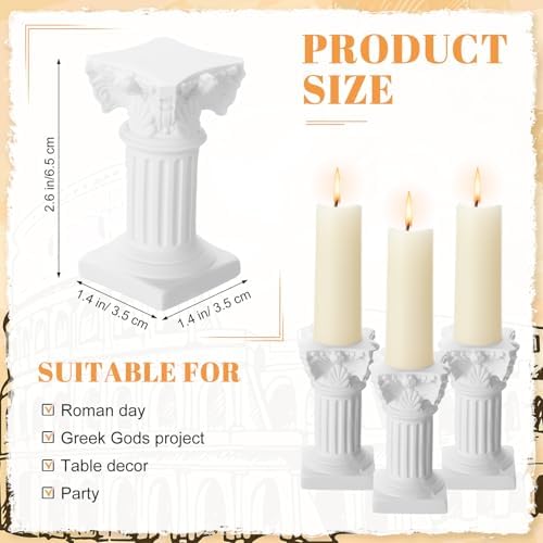 Reallnaive 10 Pcs Roman Pillar Candle Holders Mini Greek Columns Roman Pillar Candle Stands Resin Candlestick Rack Miniature Figurine Base Stigma Decoration for Wedding Christmas Table Decor - Image 3