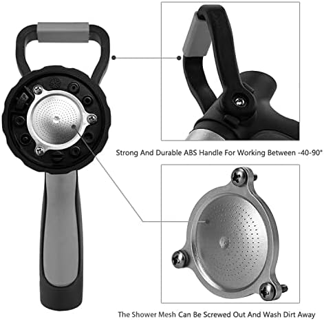 Garden Hose Nozzle with Quick Connect Set - Zinc Alloy High Pressure Sprayer, Fireman Style Handle for Car Wash & Plant Watering，Black-grey - Image 4