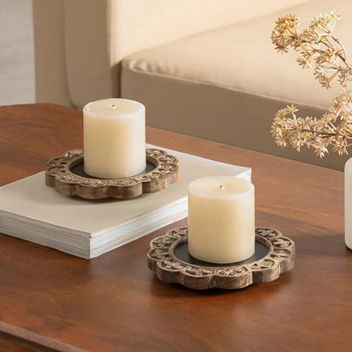 JFY Designs Althea Duo Candle Holders for Pillar, Farmhouse Fireplace Décor - Image 2