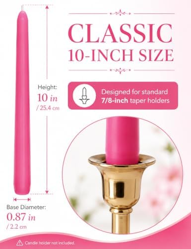 Hot Pink Elegant Taper Candles for Romantic Home Décor and Events - Image 4