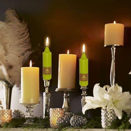 5 inch Short Tapered Candle 4 Pack Grass Green Candle Smokeless Unscented Taper Candlesticks for Christmas Dinner Household Décor Candlesticks - Image 5