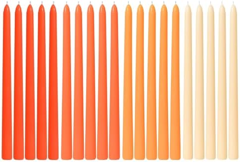 Viyffo Taper Candles, 12 Inch, 20 Pack, Orange – Unscented, Smokeless Design, Up to 8-Hour Burn – Tall Candlesticks for Table Decor, Weddings & Dinners by Viyffo