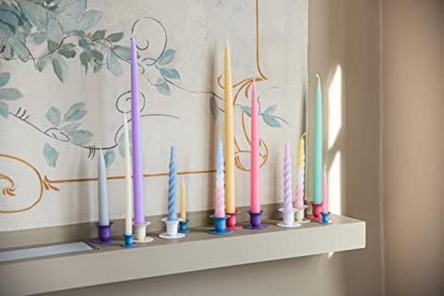Kunstindustrien® Taper Candles – Set of 4, 13.8" – Made in Denmark, Long Burning Candles 15h, Unscented & Smokeless Candlesticks – Elegant Tall Candles for Weddings, Dinners & Home Decor (Pastel Rose) - Image 4