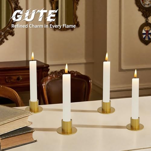 GUTE Gold Taper Candle Holder Matte Iron Candlestick Decor Farmhouse 8Pcs - Image 2