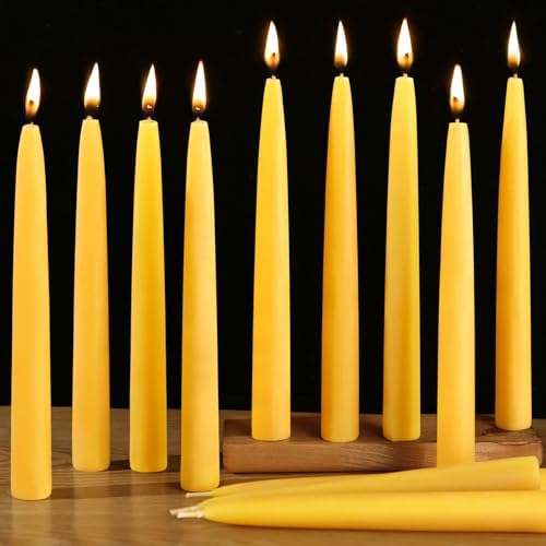 Beeswax Taper Candles,100% Natural Bees Wax Candle Sticks,18 Pack,8 Inch - Image 7