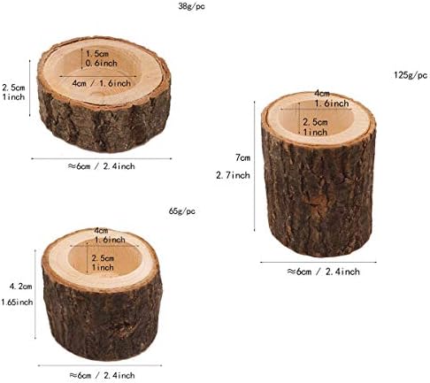 Yikko Tea Light Candle Holders, Personalized Wooden Votive Tealight Holders for Wedding Centerpieces for Table, Valentine's Day |Christmas Party |Home Decoration (Set of 12 (0.98", 1.65", 2.75")) - Image 2