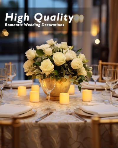 Homemory 12 Pack Ivory Flameless Flickering LED Votive Tealights Candles - Image 5