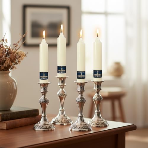 Ivory Taper Candle Dripless Candlesticks - Gedengni 4pcs Unscented Candles Long Candle Sticks 7inches Tapered Candles for Home Party Wedding Restaurant Holiday Decor,18D-Ivory - Image 2