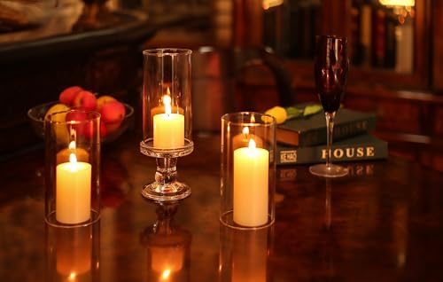CYS EXCEL 2 PCS (H:6" D:3") Open Ended Glass Hurricane Candleholder Tube Shade | Open Flame Candle Chimney Tube Cover | Bottomless Cylinder - Image 4