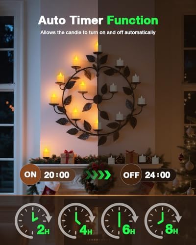 SoulBay Flameless Candles with Remote Timer & Charging Base, 12pcs USB Rechargeable Battery Flickering LED Small Votives Lights for Table Dinner Weddings Holidays General Decor, No Battery Required - Image 6