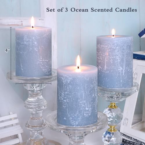 Ocean Scented Candles 3x4 inch - 35+ Hours Long Clean Burning Smokeless & Dripless Hand-Poured Aromatherapy Candle for Home Bathroom Decor - Image 4