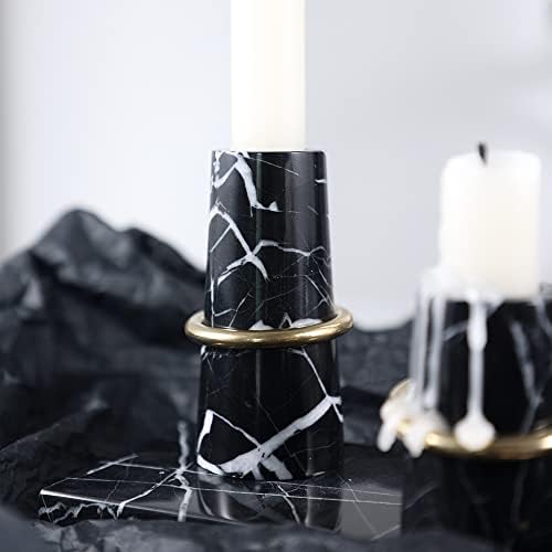 JIMEI 2pcs Marble Taper Candle Holder Table Wedding Decor Candlestick Stand - Image 6