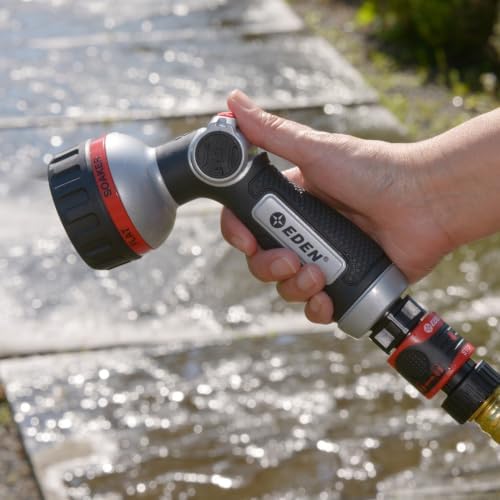 Eden Metal 6-Pattern Hose Nozzle: Thumb Operated, Heavy-Duty Aluminum Core - Image 5