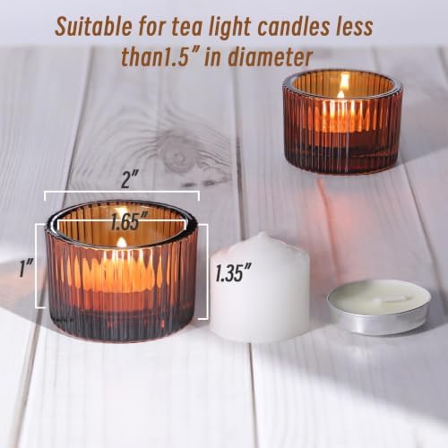 Lanttu 12 Pcs Amber Tealight Candle Holder 2" x 1.4" - Image 2