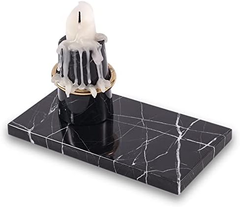 Natural Marble Pillar Candle Holder Tray Decorative Candle Plate for Table by JIMEIMarble