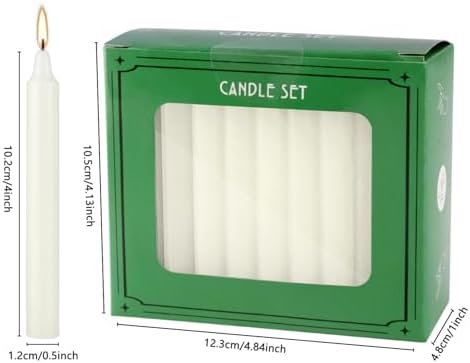 YOROXRG Set of 40 Ivory Candles Mini Unscented Taper Candles for Christmas,Household, Wedding, Rituals, Prayer, Birthdays, Meditation, Altar,Party and Home Décor Candlesticks - 4 Inch Tall - Image 2