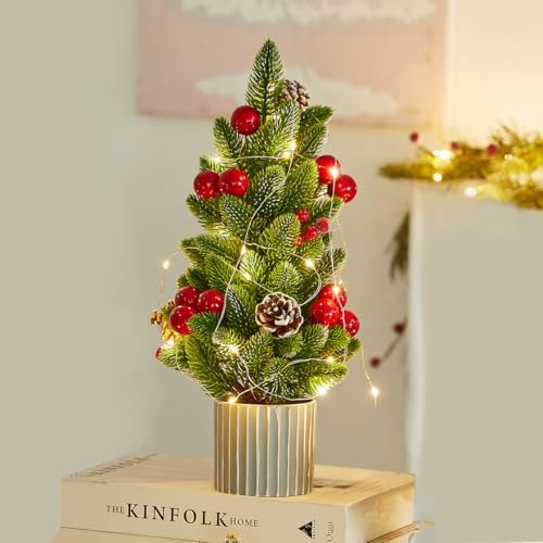 Classic Small Christmas Tree Table Decor (Red Pine) by MYELLU
