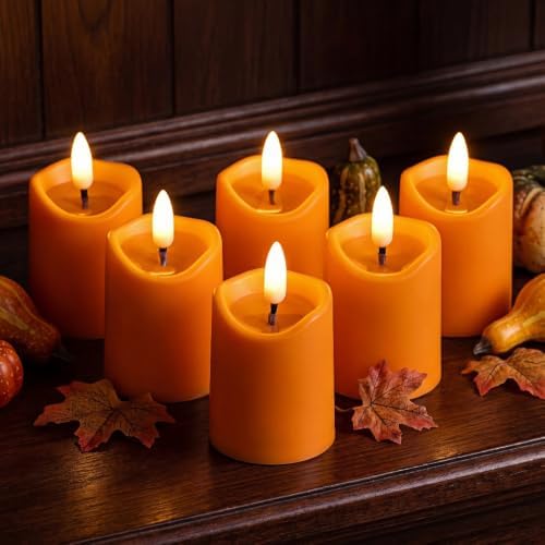 Simplelight Orange Halloween Flameless Votive Candles with Timer - Image 4