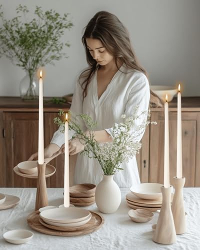 Ivory Tall Taper Candles 12 inch Unscented Smokeless Long Tall Tapered Candle for Candlesticks Sticks Wedding Advent Home Decor Dinner Christmas，Set of 12 - Image 3