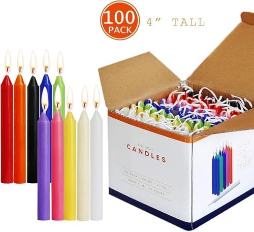Howemon 100 Pack Assorted Color Spell Chime Candles, 4 Inch Mini Taper Candles for for Home Decor Kitchen Decor Wedding Decoration-10 Colours - Image 5