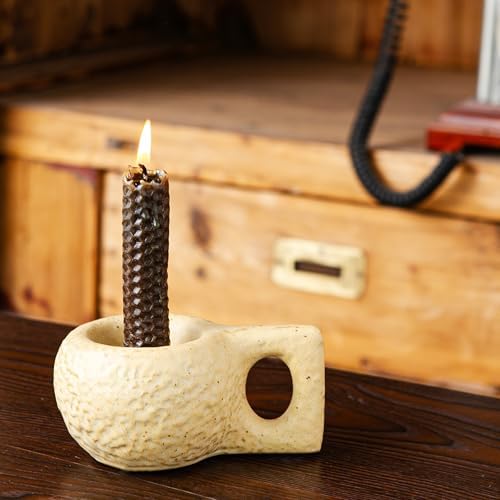 Candle Holder Ceramic Candlestick Holder, Candlelight Stand for Spell Candles, Taper Candles, and Incense, Halloween Christmas Dining Room Home Decoration Display - Image 7