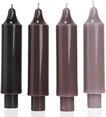 Brown Short Taper Candle Stick Dripless Dinner Candle for Wedding Party Decoration Home Dinner,6.5inch,4 Pack,Gradient Brown by MAITREYA