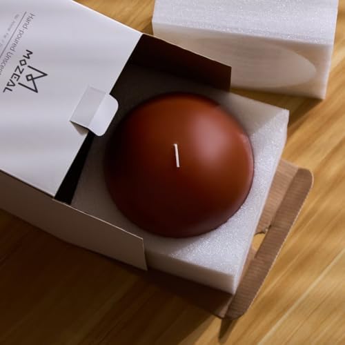 MOZEAL Hand-Poured, 6 Inch Burnt Orange Large Round Ball Candles - Elegant Burnt Orange Round Pillar Candles, Dripless, Unscented, Smokeless, Ideal for Autumn Gatherings. - Image 6