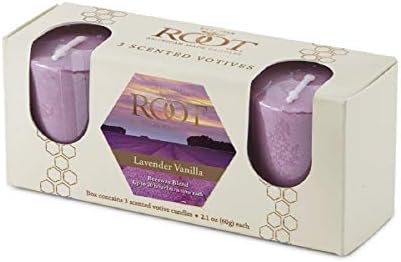 Root Candles Scented Votive Candles Beeswax Blend Premium Handcrafted 20-Hour Votives, 3-Count, Lavender Vanilla by RootCandles