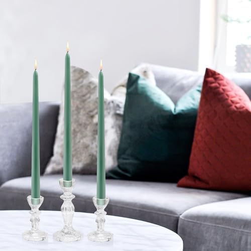 Glass Candlestick Holders Set of 3, Clear Candle Holder Taper Candle Holders for Candlesticks, Table Centerpiece, Home Decor,Wedding, Birthday, Party, Christmas - Image 3