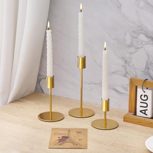 6 PCS Gold Candlestick Holders - Taper Candle Holders for Home Decor, Wedding, Dinning, Party, Anniversary - Image 2