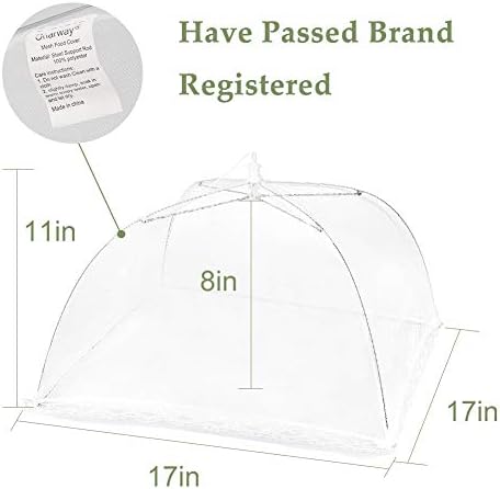 Onarway 6 Pack Food Covers 17 Inch Pop-Up Encrypted Mesh Plate Serving Tent - Image 2