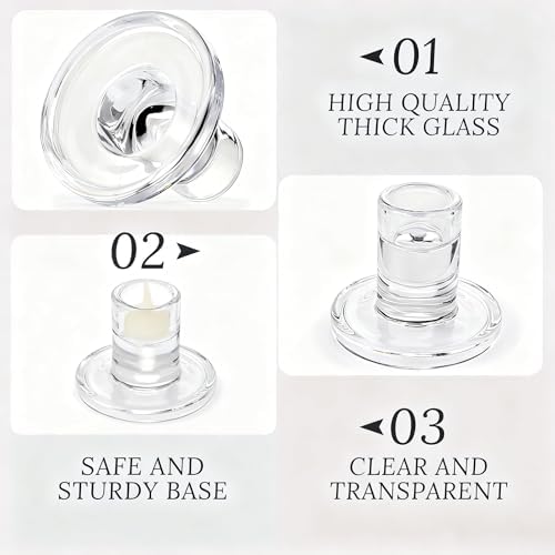 36 Pack Clear Glass Taper Candle Holders, 2.5 Inch Small Candlestick Stands for for Candle Sticks Christmas Party Living Room Dinner Advent Decoration (36) - Image 4