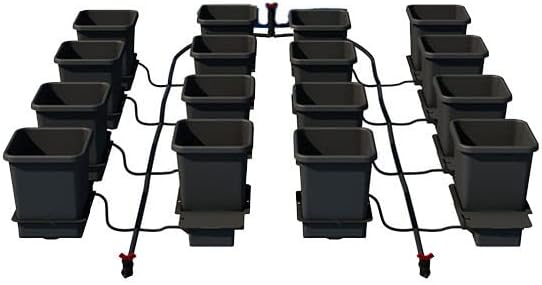 AutoPot 16 Pot System (3.9 Gallon Plastic Pots) (*Includes AIRBASES & AIRDOMES) Self-Watering, Gravity-Fed Hydroponic System (16Pot - 3.9 Gallon - No Tank)