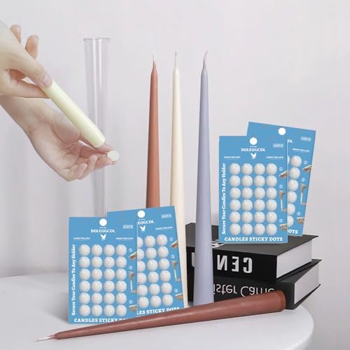 Taper Candles Sticky Dots - White Candle Wax Dots -Taper Candle Waxde Adhesive - Secure Your Candles to Any Holder (96Pack) - Image 5