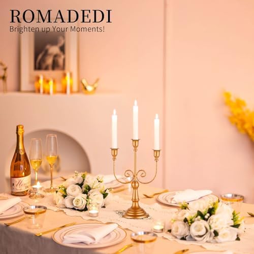 Romadedi Gold 3 Arm 11.8" Candelabra Candle Holders - Image 5