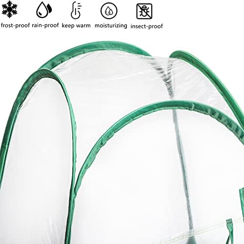 Lyellfe Pop Up Greenhouse Cover, PVC Mini Greenhouse with Nails - Image 3