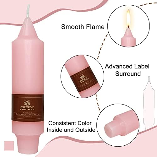 4 PCS Taper Candles Gradient Pink Taper Candlesticks 5 inch Short Candle Sticks for Dinner Household Wedding Party Home Décor Candlesticks - Image 3