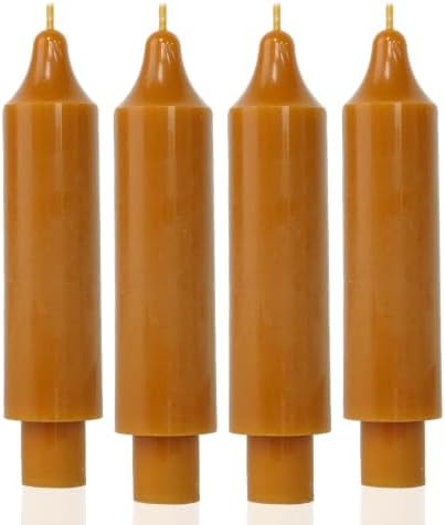Fall Short Taper Candle Dripless Candlestick for Fall Harvest Halloween Thanksgiving Dinners Parties and Home Décor-6.5inch,4 Pack by MAITREYA