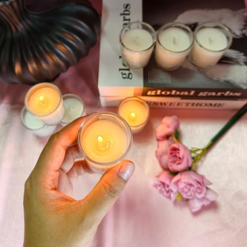 36 Pack White Unscented Glass Votive Candle Bulk - Image 4