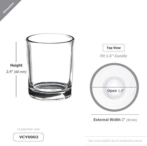 WGV Tea Light Votive Candle Holder 2x2.4, Clear Tiny Utility Cylinder Glass Vase, Small Planter Terrarium for Home Accent Decor, 6 Pieces - Image 3