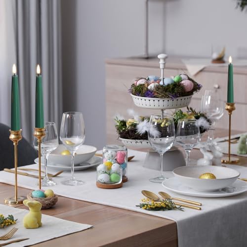 Eywamage Short Green Flameless Taper Candles with Remote Set of 6 - Image 6