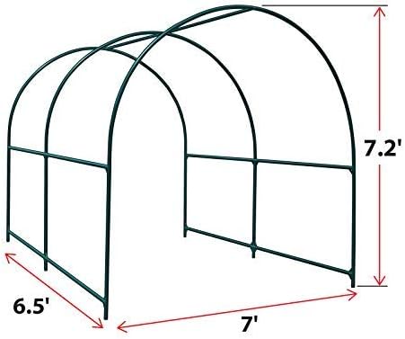 Greenhouse Replacement Frame for Outdoor Larger Hot Garden House, Support Arch Frame Climbing Plants/Flowers/Vegetables (6.5'x 7' x 7.2', Frame)