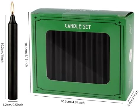 40-Pack of 4-Inch Black Taper Candles - Smokeless, Long-Burning (1.5 Hours Each) - Ideal for Dinners, Parties, Ceremonies, and Shabbat Observances - Image 6